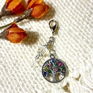 ⚪️ Tree Of Life Charm ~ For… Phone, Bag, Small Coin Purse, Silver Tone Metal